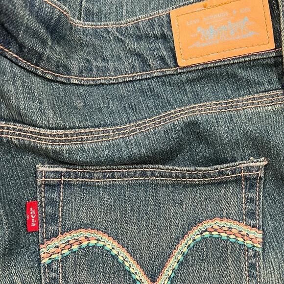 Levis 515 Capri Women's Pants Blue Jeans Stretch Cropped Denim Size 14 - Picture 9 of 11
